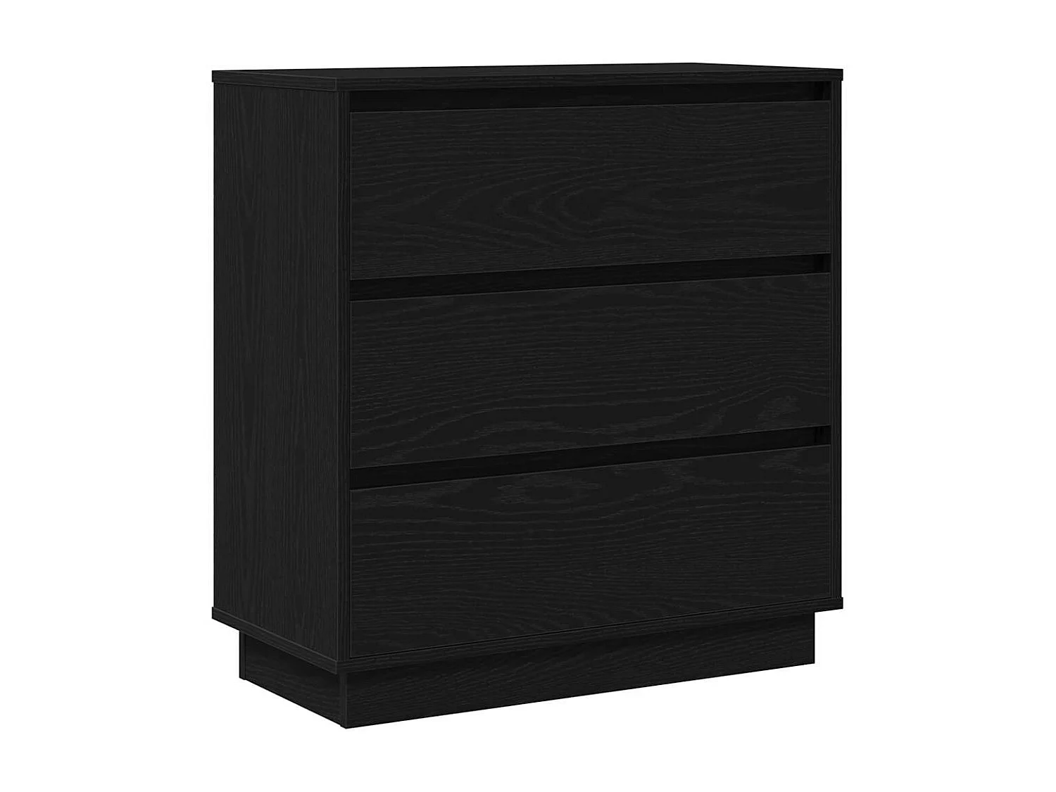 Mesita de Noche | Armario de Noche Negro 71x34.5x75 cm Madera contrachapada