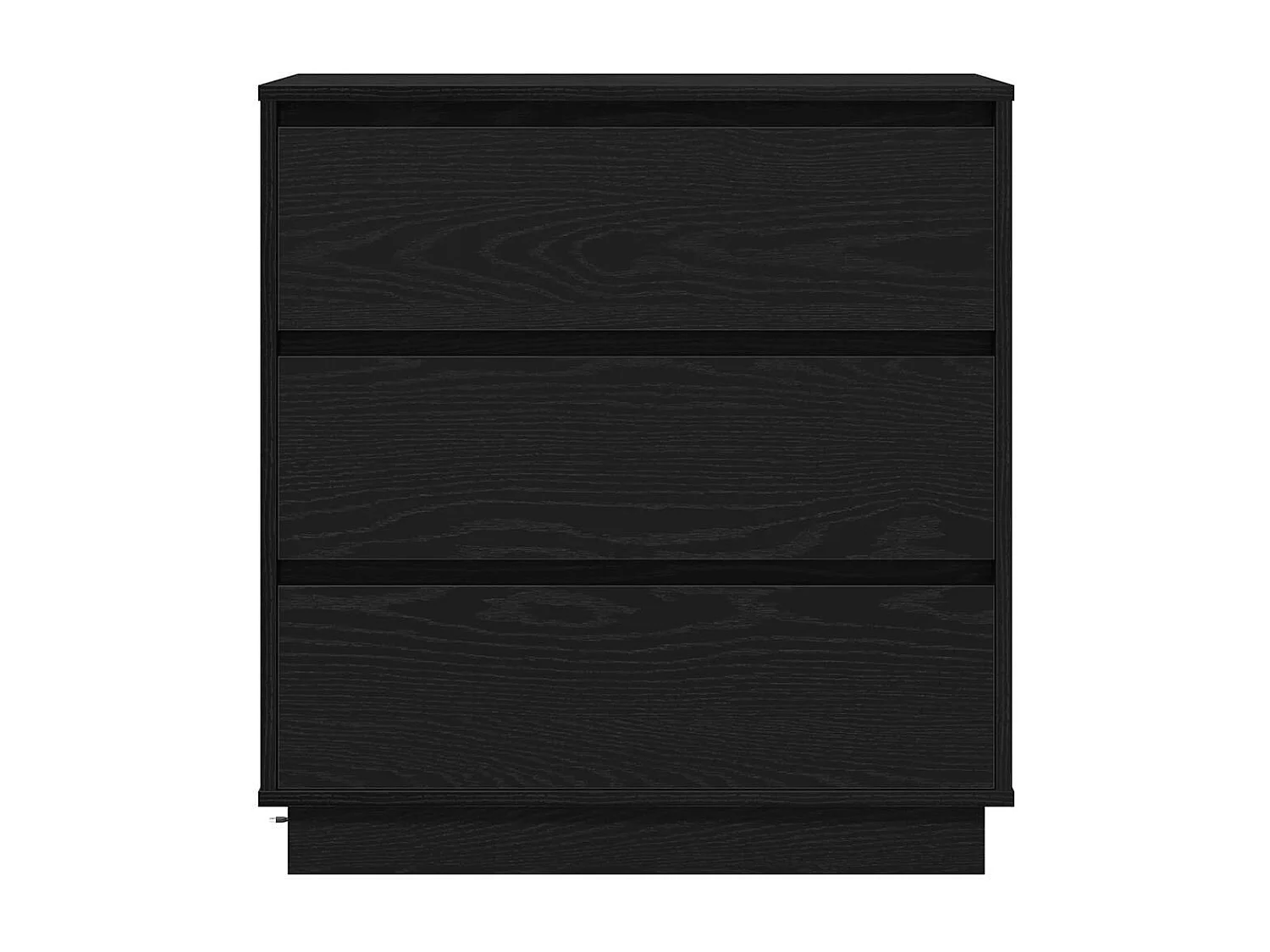 Mesita de Noche | Armario de Noche Negro 71x34.5x75 cm Madera contrachapada