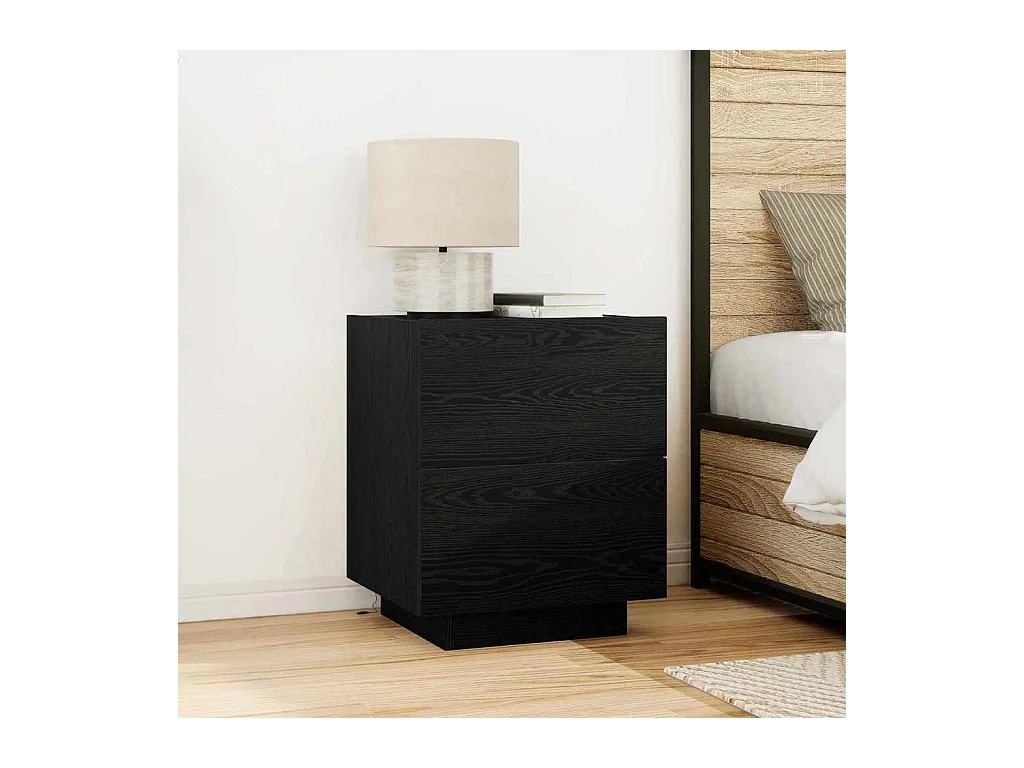 Table de chevet-Table d'appoint Chêne noir 45x40x55 cm Bois d'ingénierie