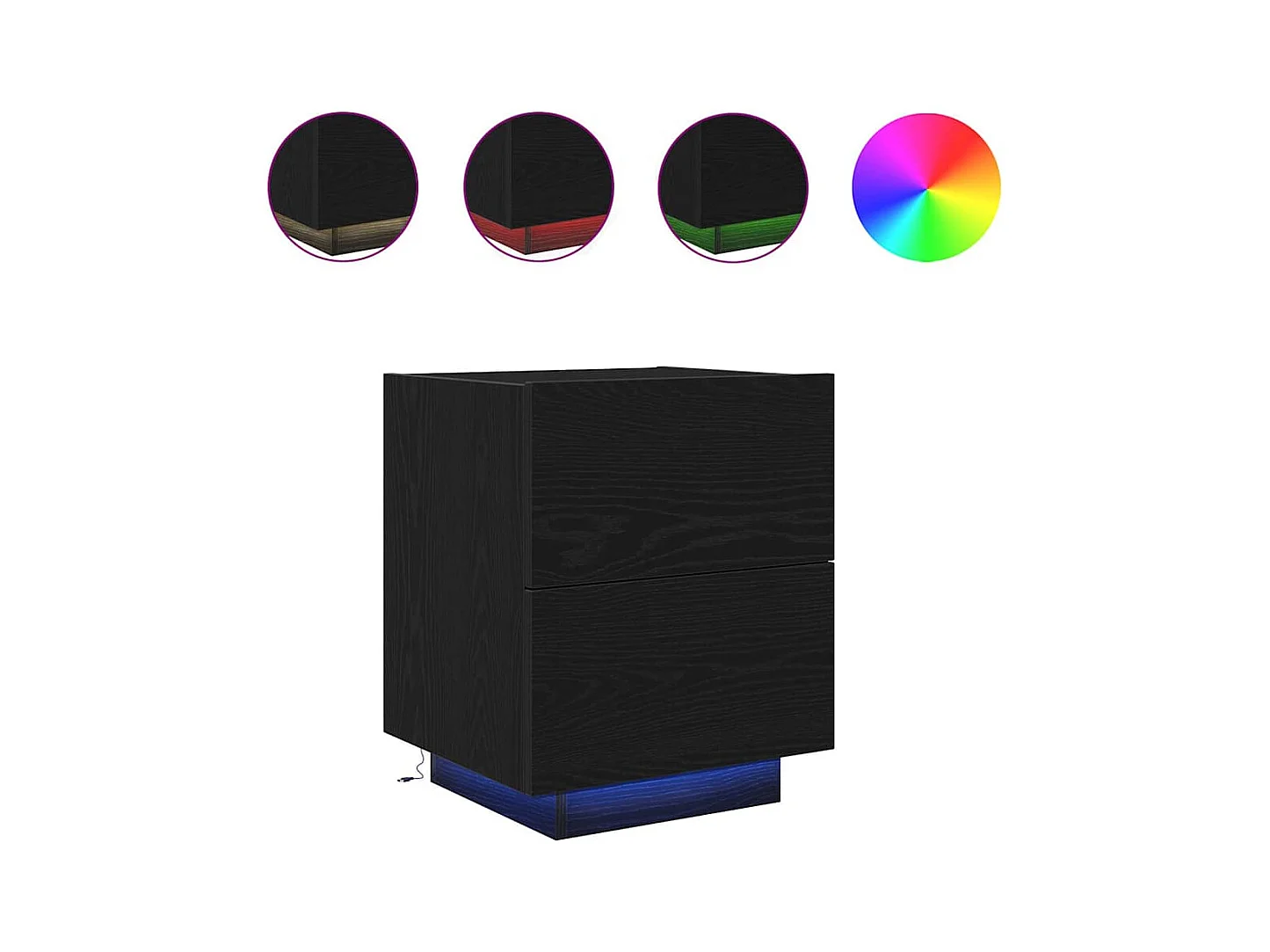 Mesita de Noche | Armario de Noche | Mesilla de noche con cajón Roble negro