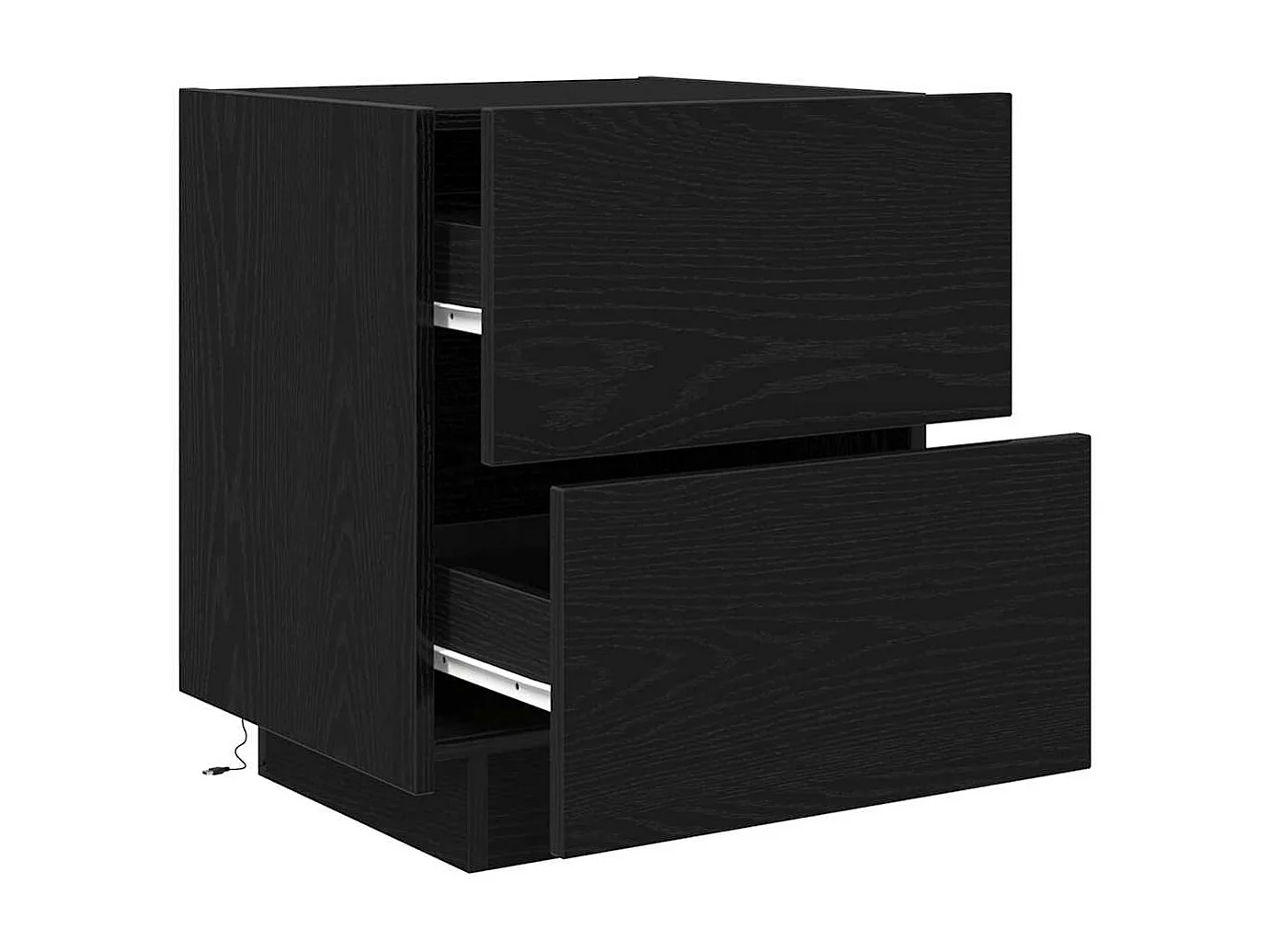 Mesita de Noche | Armario de Noche | Mesilla de noche con cajón Roble negro