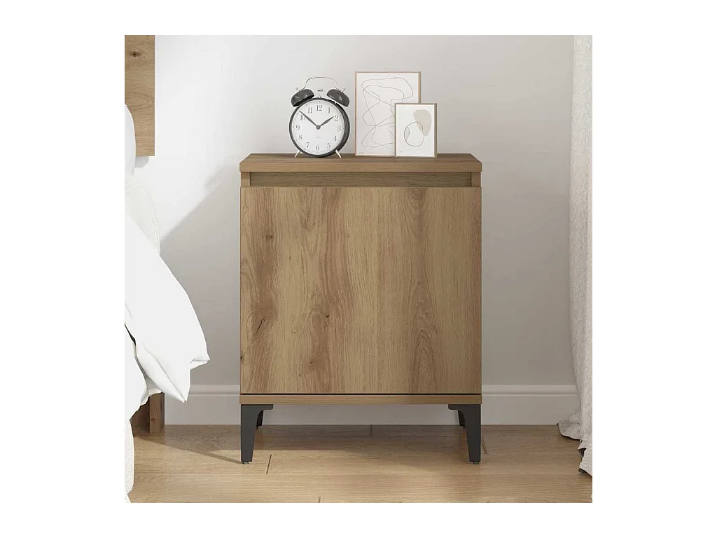 Mesita de Noche | Armario de Noche | Mesa auxiliar Roble artisan 40x30x50 cm