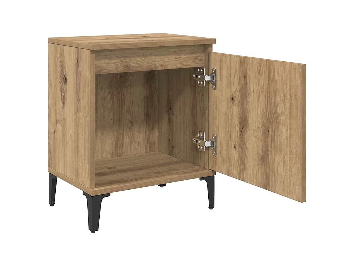 Mesita de Noche | Armario de Noche | Mesa auxiliar Roble artisan 40x30x50 cm