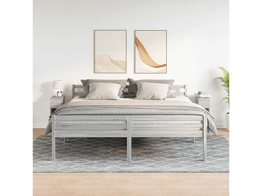 Nachttisch 2er Set-Beistelltisch mit Schublade. Grau Sonoma 20x36x60 cm SHL85831