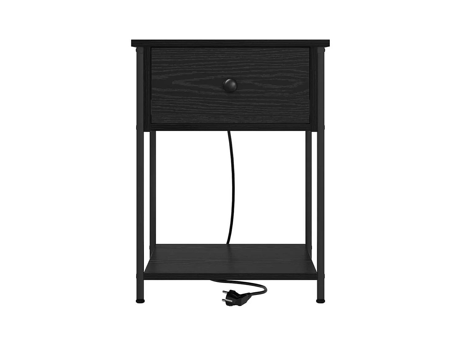 Mesita de Noche | Armario de Noche | Mesilla de noche con cajón Roble negro 42x41x56 cm