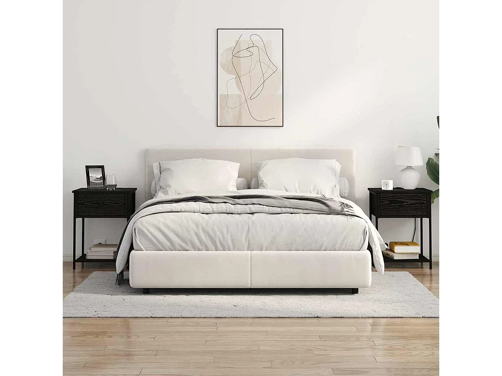 Nachttisch-Beistelltisch Schwarz Eichen-Optik 42 x 41 x 56 cm Holzwerkstoff SHL48959