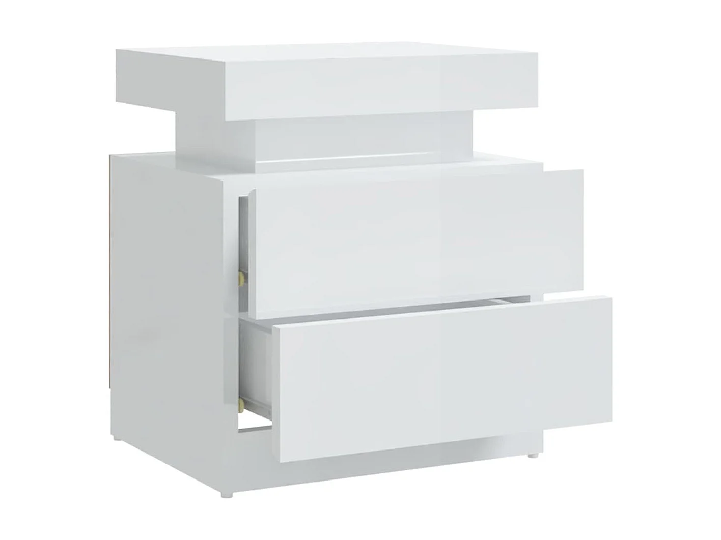 Nachttisch-Beistelltisch Hochglanz-Weiß 45x35x52 cm Holzwerkstoff SHL80056