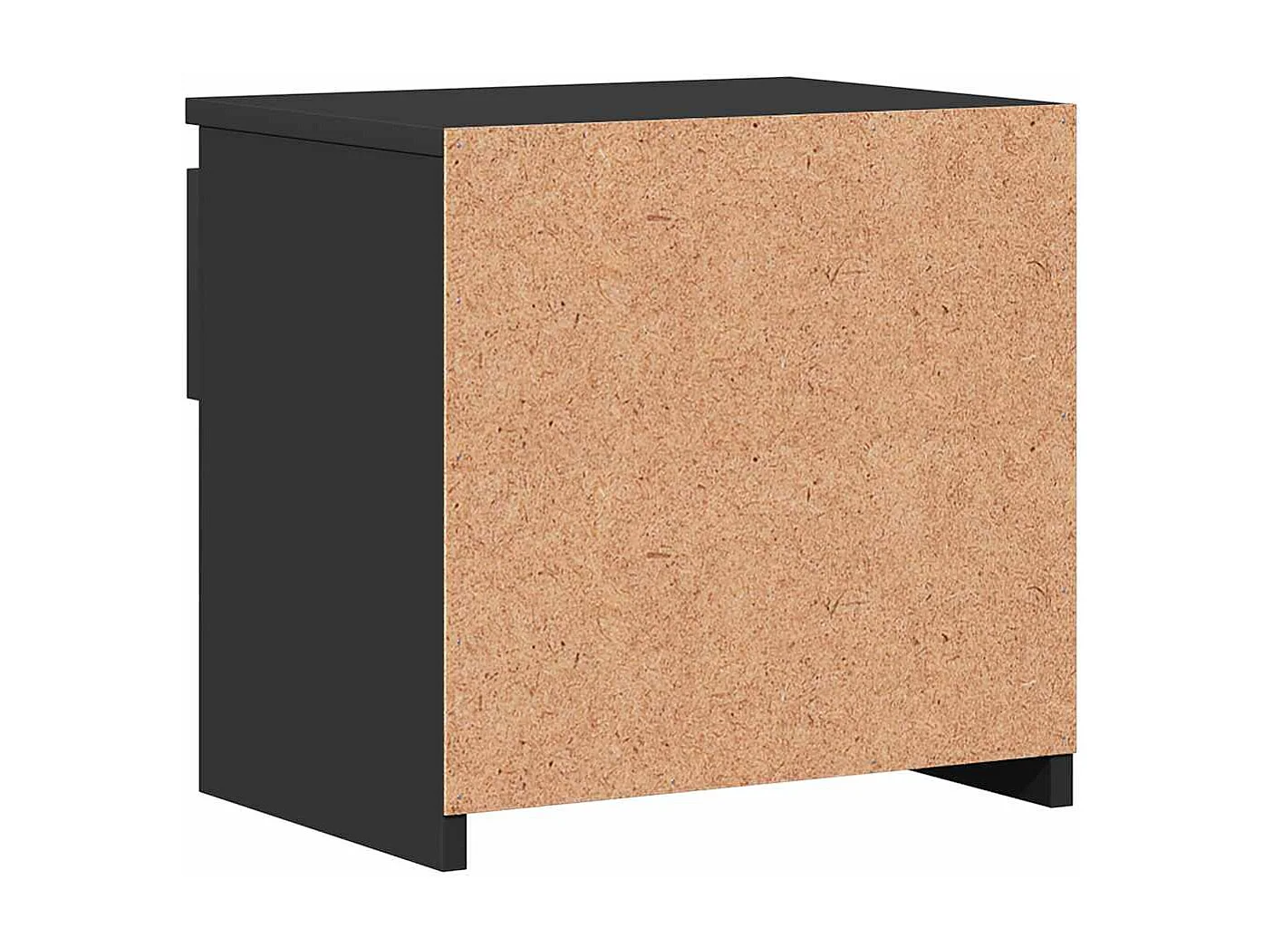 Mesita de noche | Mesilla de noche de madera contrachapada negro 40x30x39 cm