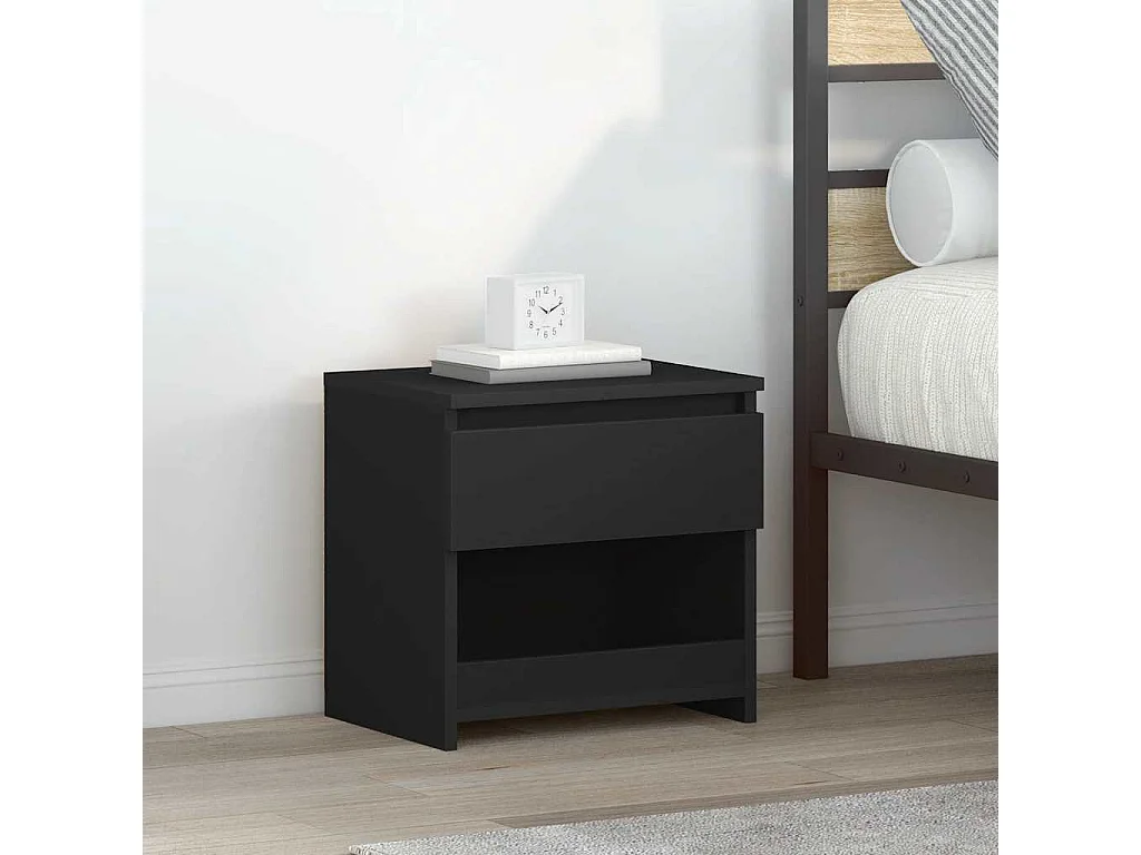 Nachttisch-Beistelltisch Schwarz 40x30x39 cm Holzwerkstoff SHL53015