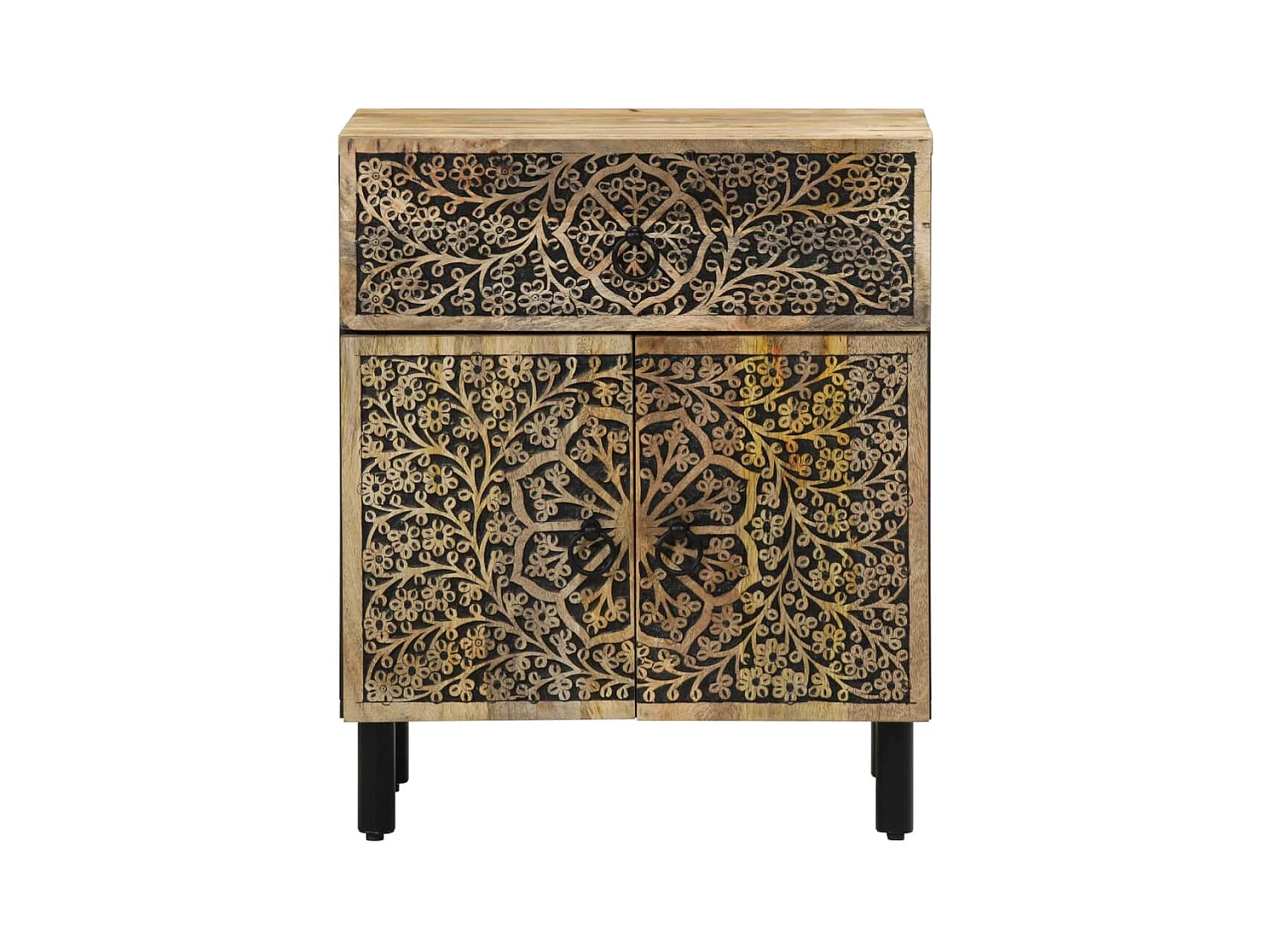 Table de chevet-Table d'appoint 50x33x60 cm bois de manguier massif