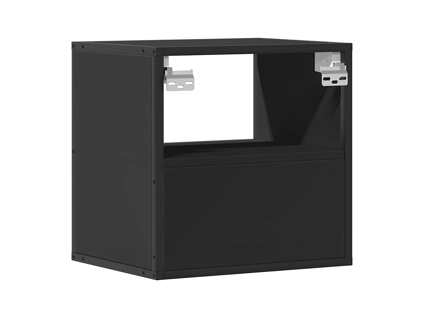 Tables de chevet suspendue Lot de 2 avec rangement noir 40x31x39,5 cm