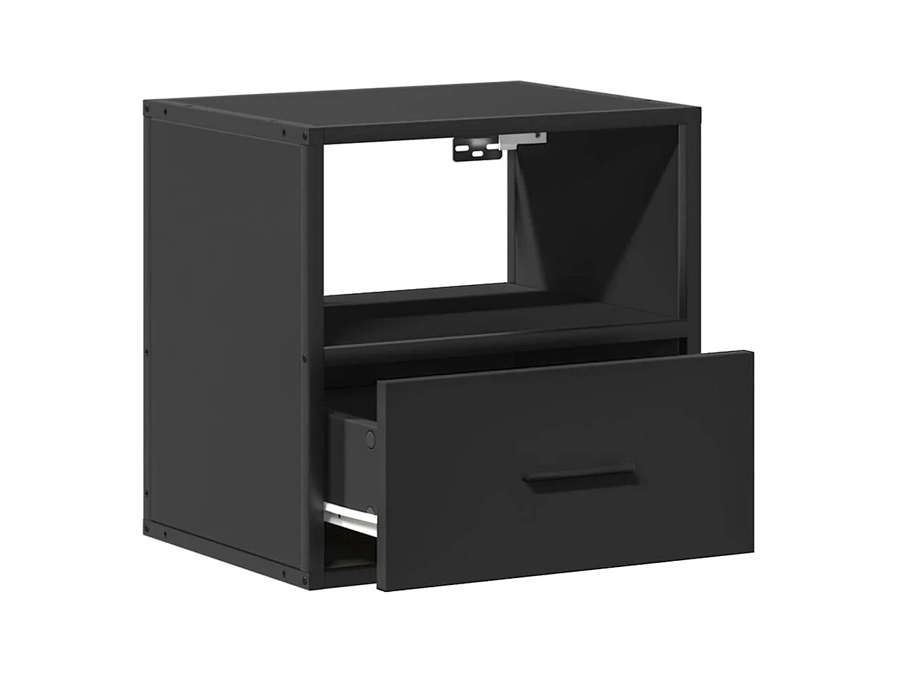 Tables de chevet suspendue Lot de 2 avec rangement noir 40x31x39,5 cm