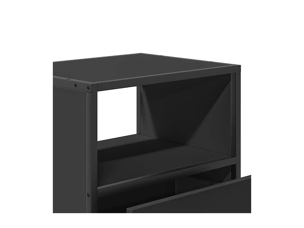 Tables de chevet suspendue Lot de 2 avec rangement noir 40x31x39,5 cm