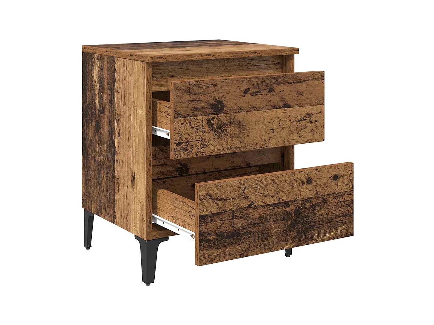 Mesita de Noche | Mesa auxiliar | Armario de Noche 2 uds. Madera vieja 40x35x50 cm