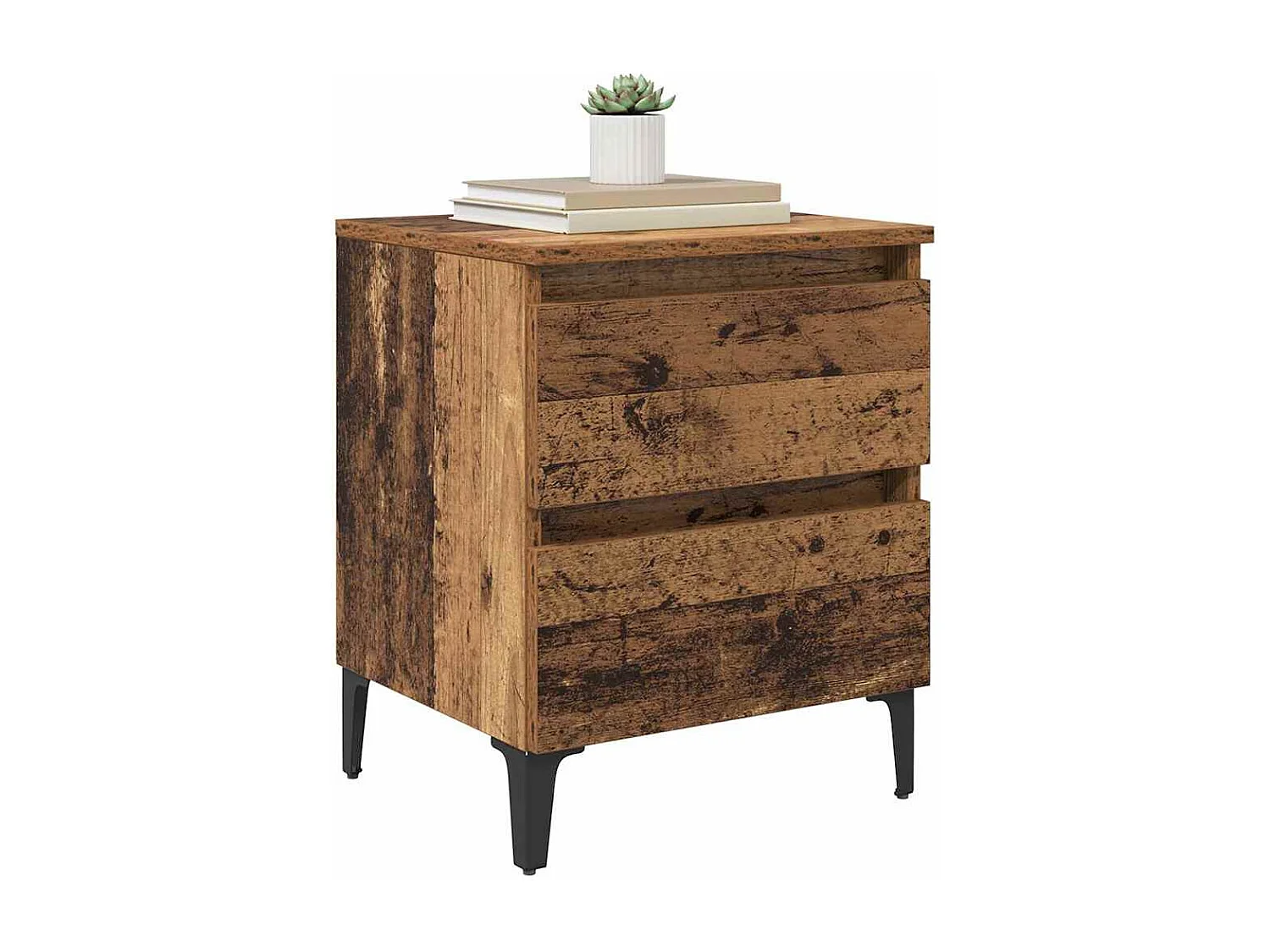 Nachttisch 2er Set-Beistelltisch Altholz 40 x 35 x 50 cm Holzwerkstoff SHL72388