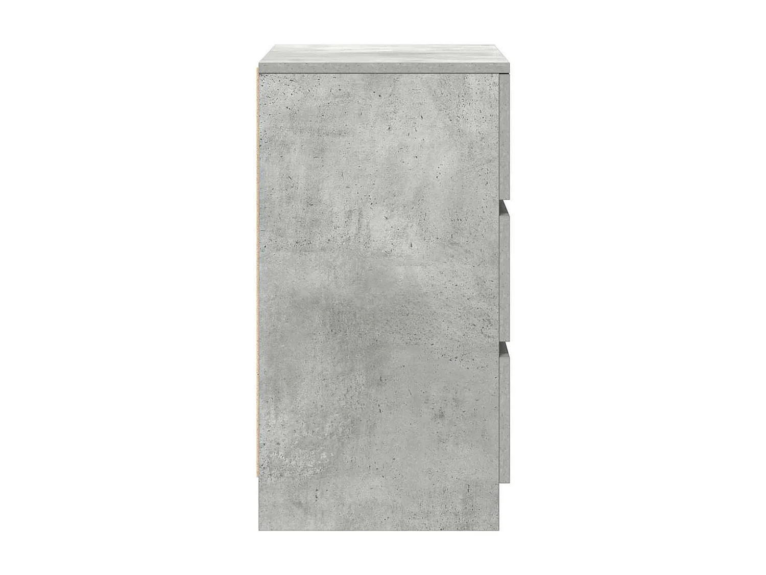 Mesilla de noche | Mesita de noche con 3 cajones gris hormigón 39x35x65 cm