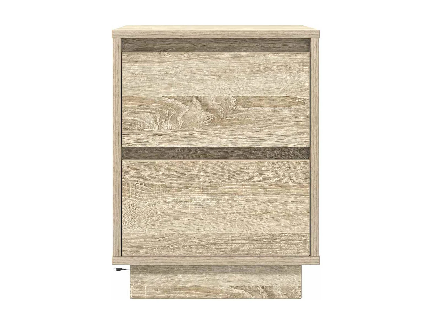 Mesillas de noche | Mesita de noche con luces LED 2 uds roble sonoma 38x34x50 cm