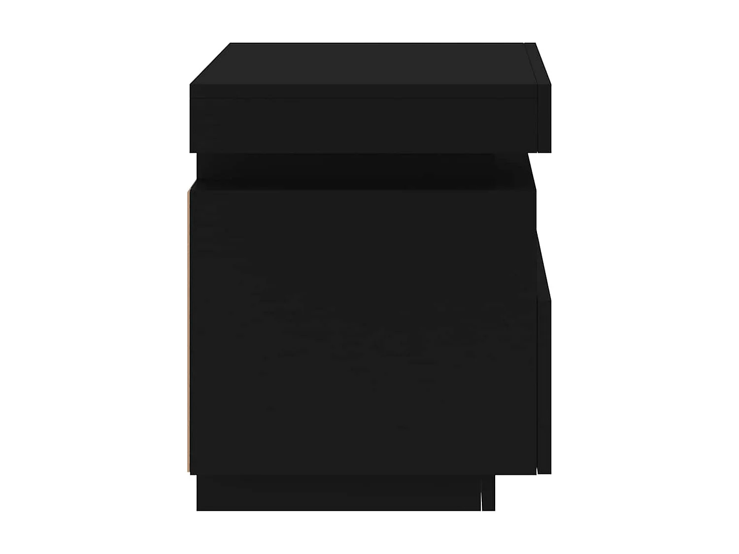 Pack 2 uds Mesitas de noche | Mesilla de noche con luces LED negro 40x39x48,5 cm