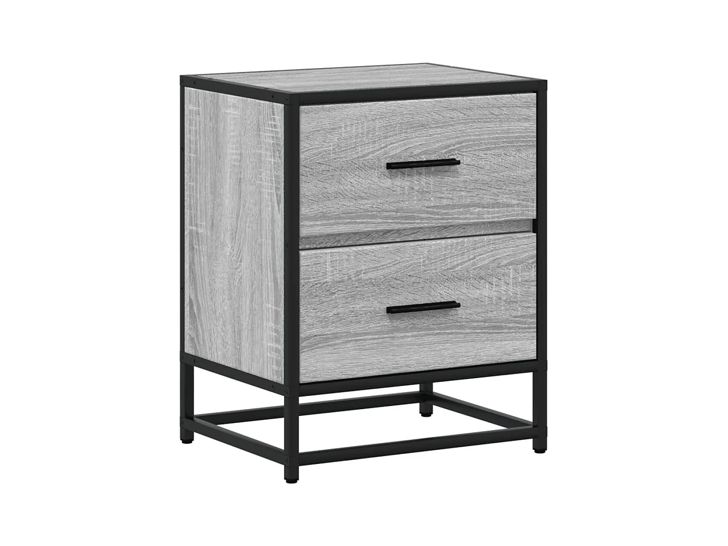 Mesitas de noche | Mesilla de noche 2 uds madera ingeniería gris Sonoma 40x31x50 cm