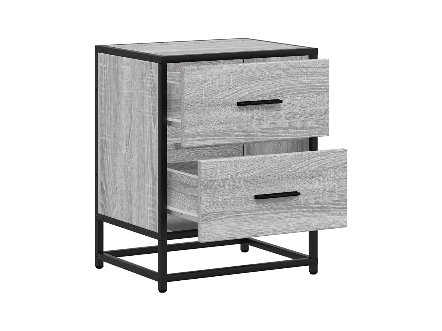 Mesitas de noche | Mesilla de noche 2 uds madera ingeniería gris Sonoma 40x31x50 cm