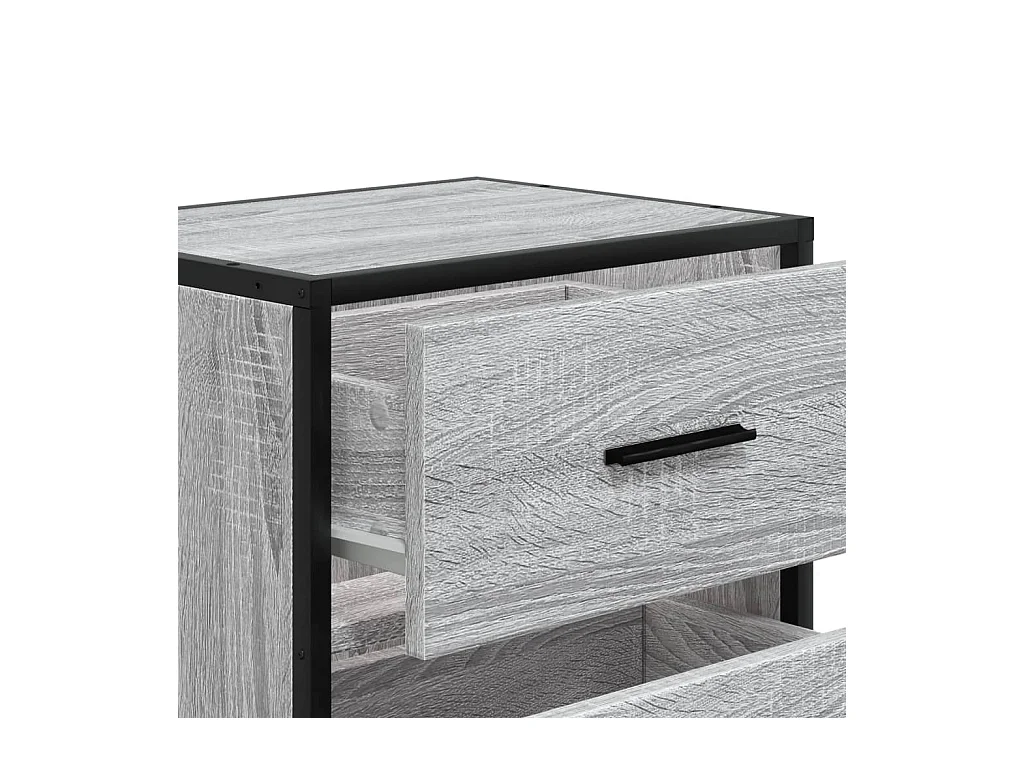 Mesitas de noche | Mesilla de noche 2 uds madera ingeniería gris Sonoma 40x31x50 cm