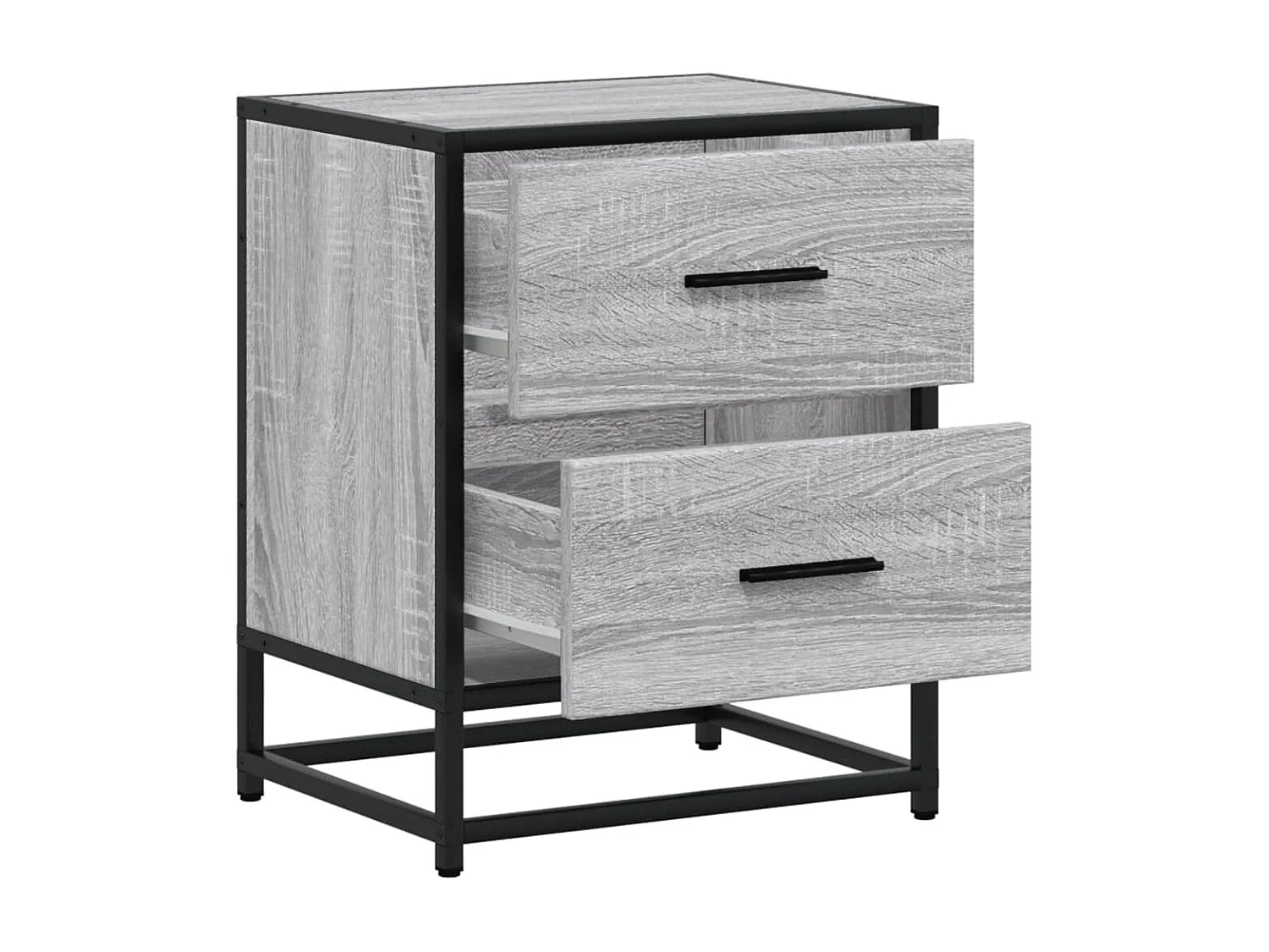 Nachttisch 2er Set-Beistelltisch-Nachttischkommode Grau Sonoma 40x31x50 cm Holzwerkstoff SHL33288