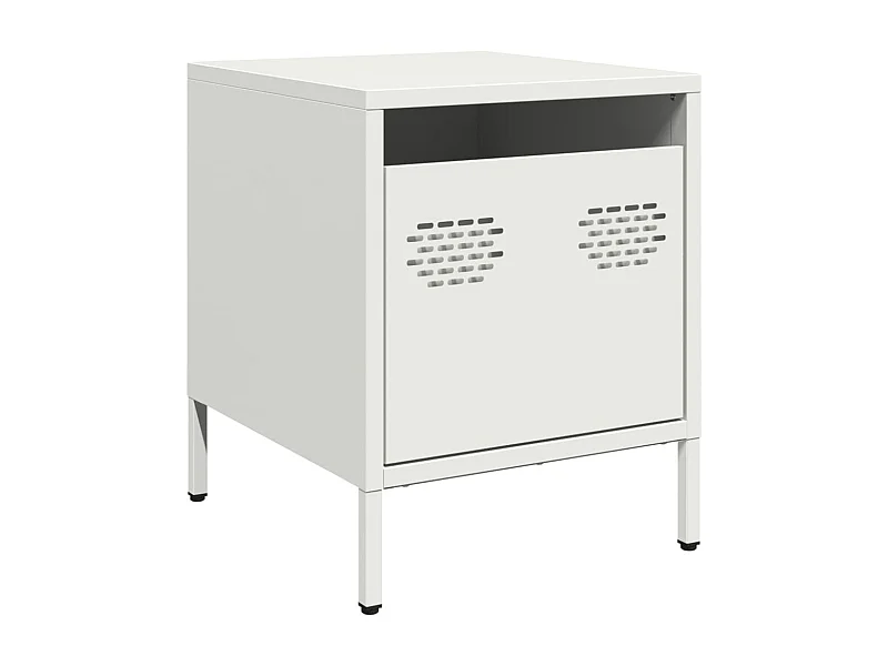 Table de chevet Étroite-Table d'appoint-Table de nuit blanc 35x39x43,5 cm acier