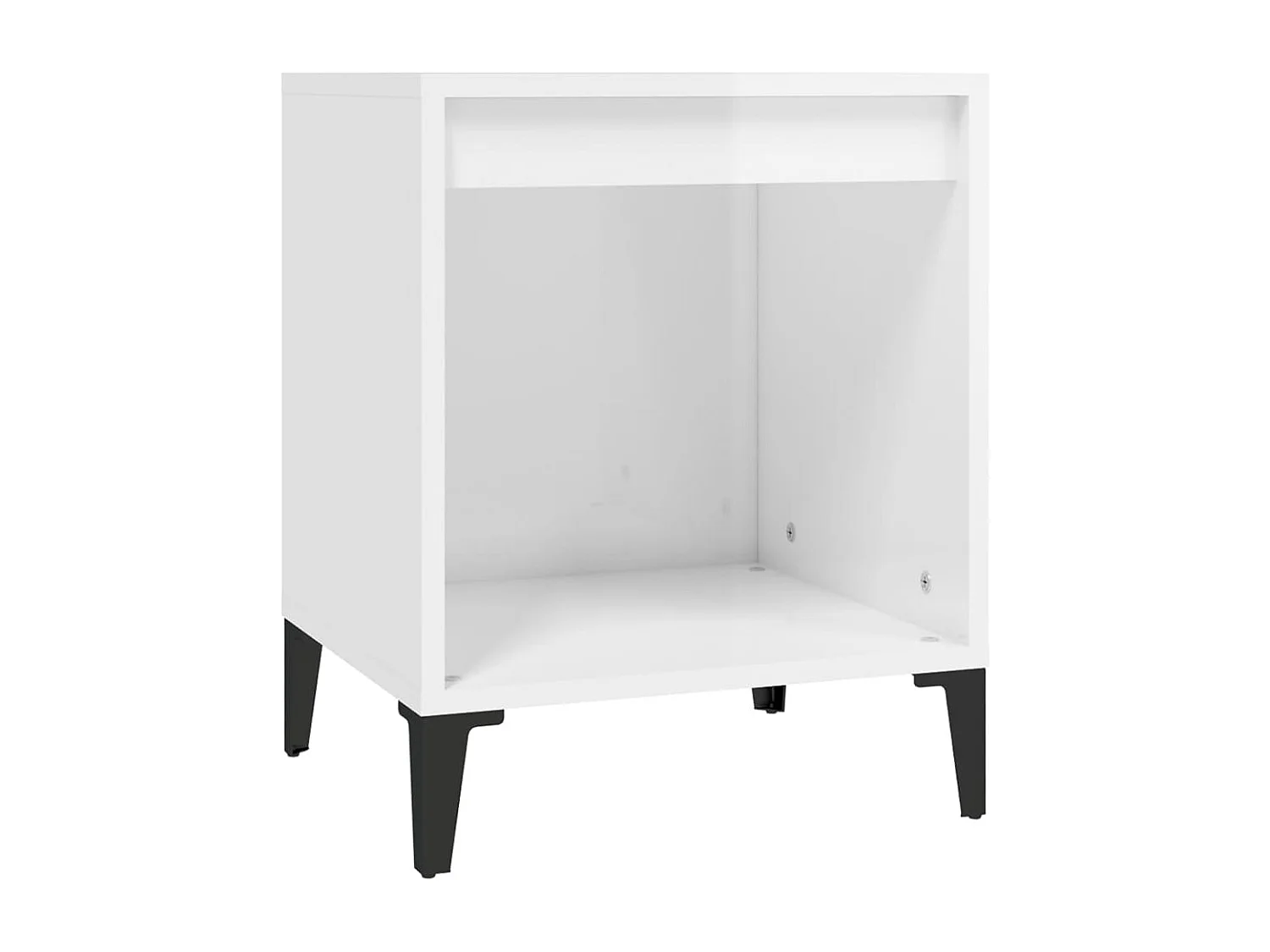 Nachttisch-Beistelltisch Hochglanz-Weiß 40x35x50 cm SHL91416