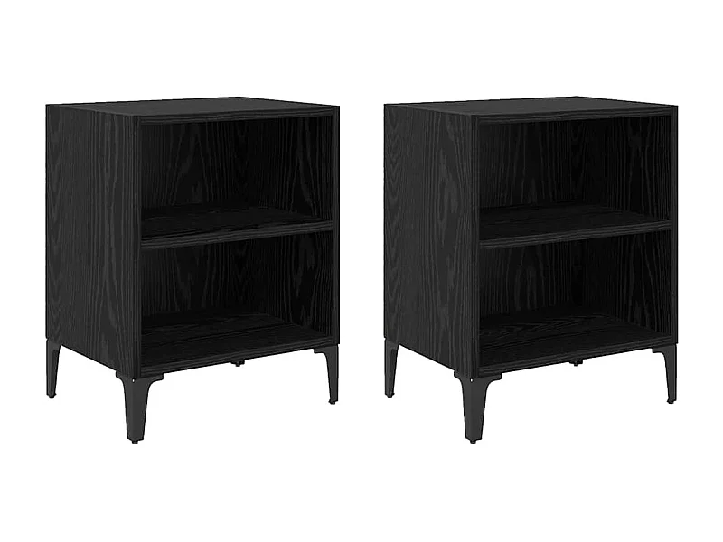 Mesita de Noche | Mesa auxiliar | Armario de Noche 2 uds. Roble negro 40x30x50 cm