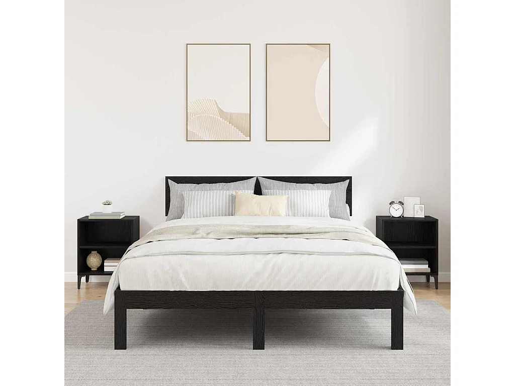 Mesita de Noche | Mesa auxiliar | Armario de Noche 2 uds. Roble negro 40x30x50 cm