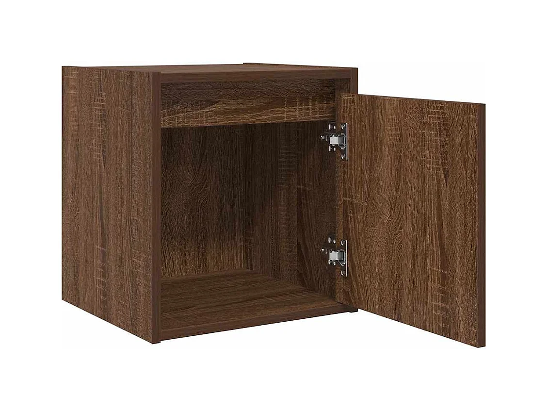 Mesillas de noche | Mesita de noche de pared 2 uds roble marrón 38x34x40 cm