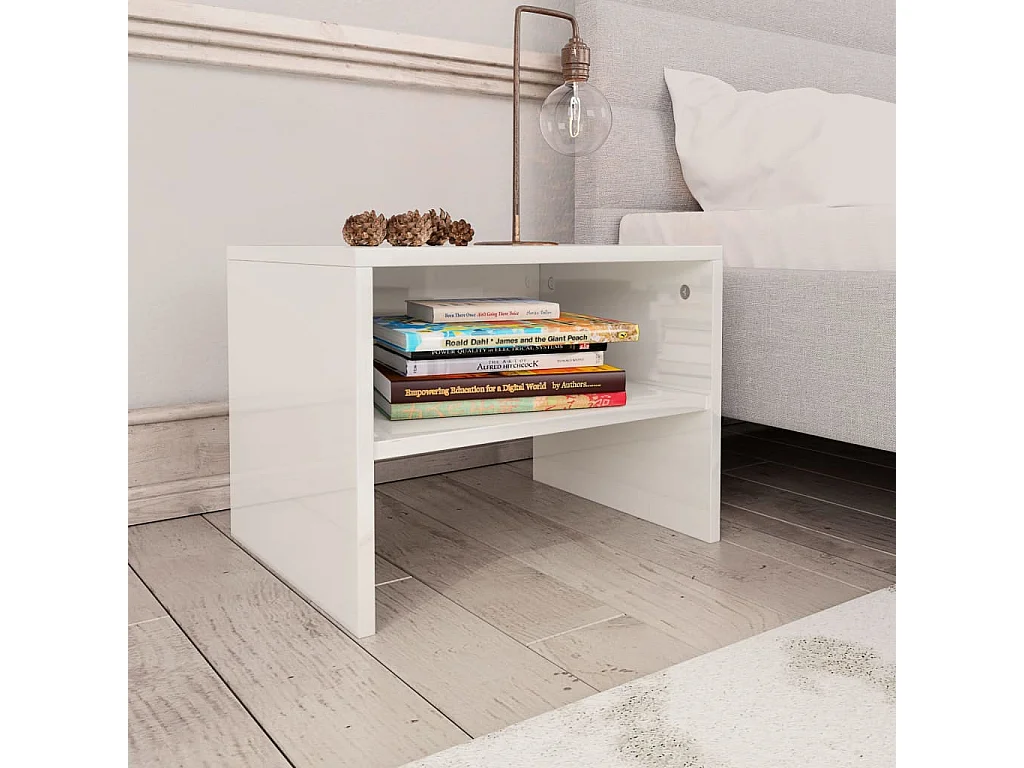 Mesitas de noche | Mesilla de noche 2 uds madera contrachapada blanco 40x30x30 cm