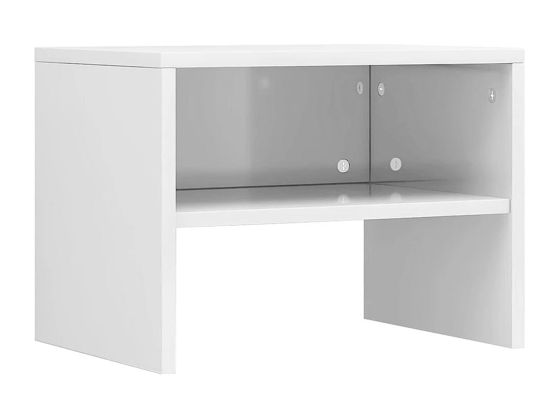 Nachttisch 2er Set-Beistelltisch Hochglanz-Weiß 40x30x30 cm Holzwerkstoff SHL79910