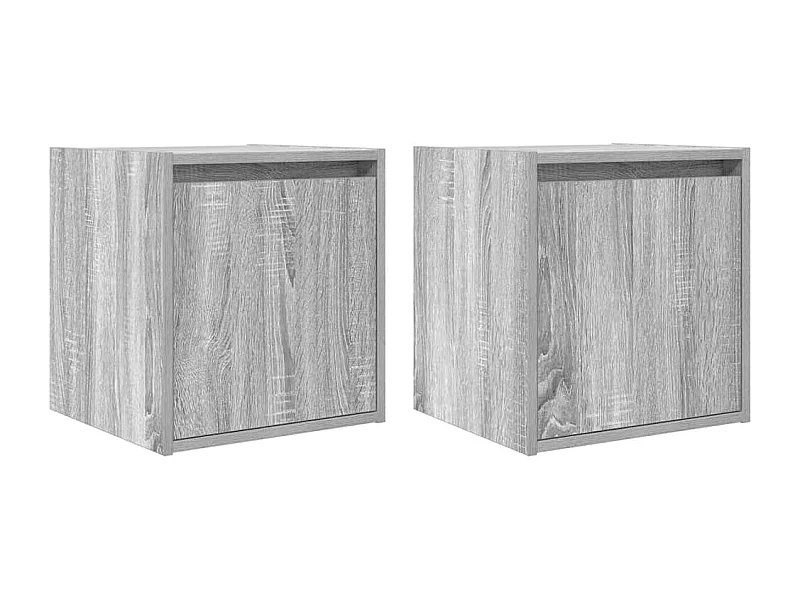 Nachttisch hängend 2er Set | Wand-Nachttische Grau Sonoma 38x34x40 cm SHL88294