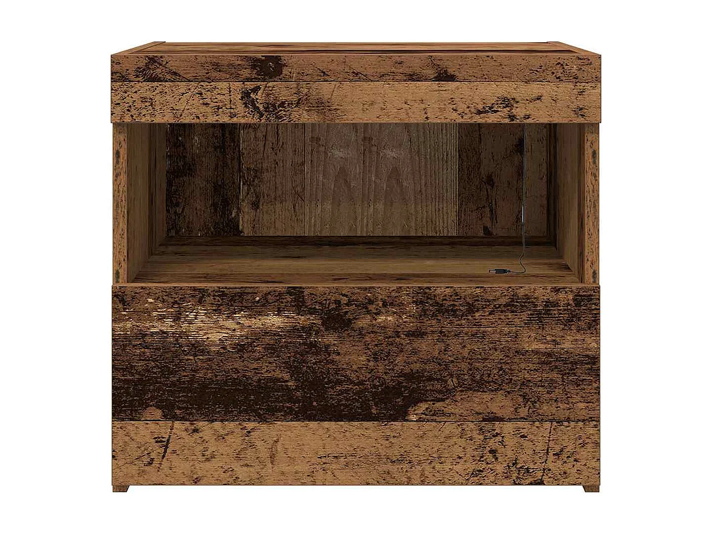 Mesita de Noche | Mesa auxiliar con cajón Madera vieja 50x40x45 cm