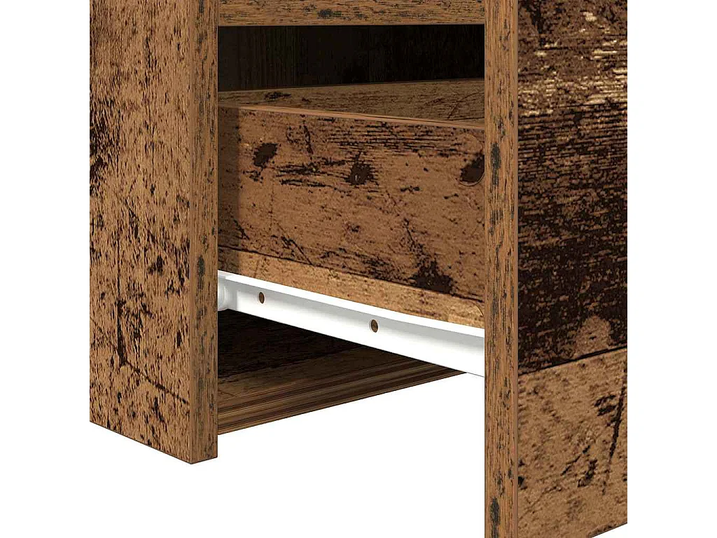 Mesita de Noche | Mesa auxiliar con cajón Madera vieja 50x40x45 cm