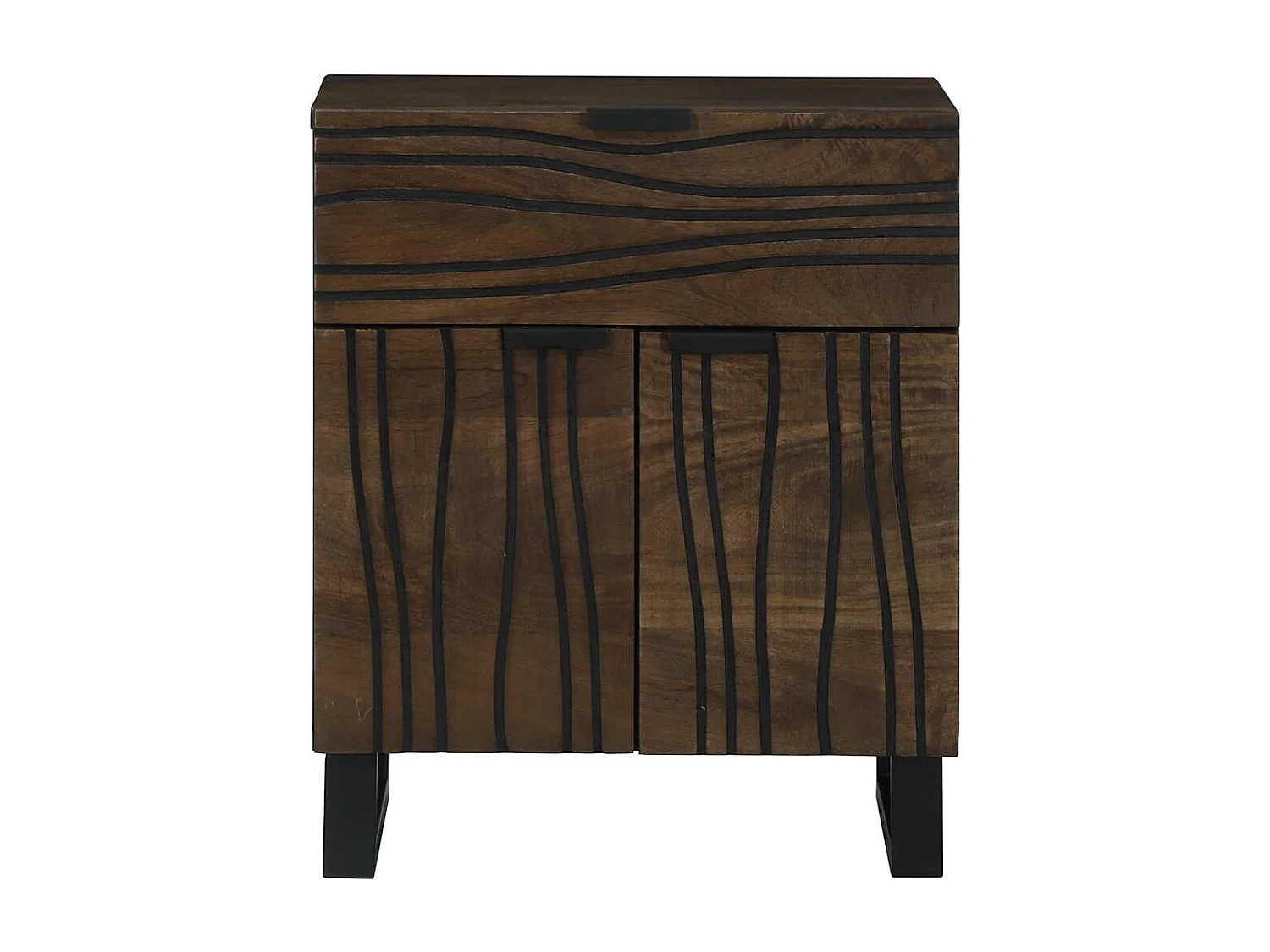 Nachttisch-Beistelltisch Walnuss 50 x 33 x 60 cm Massivholz Akazie SHL17407