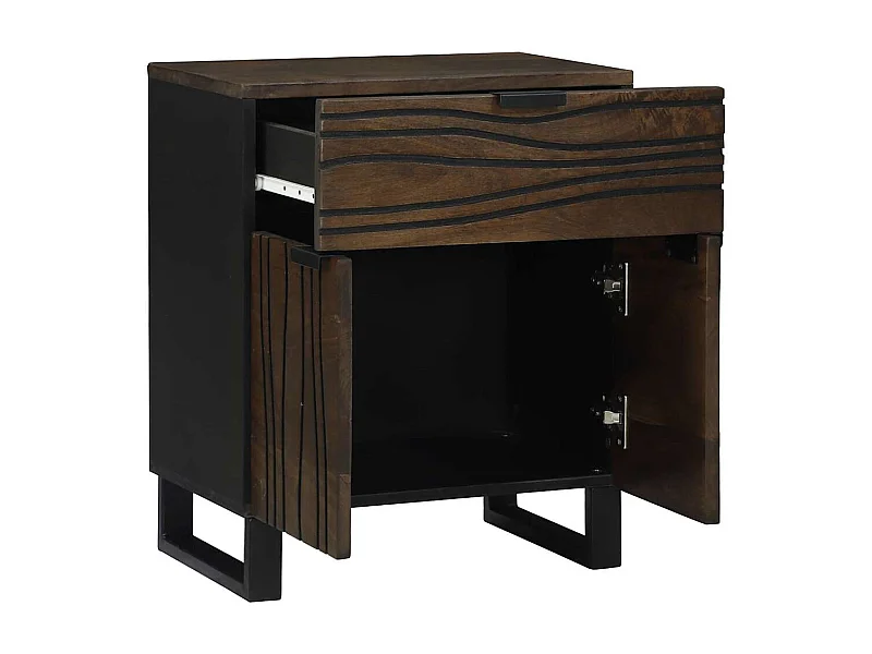 Nachttisch-Beistelltisch Walnuss 50 x 33 x 60 cm Massivholz Akazie SHL17407