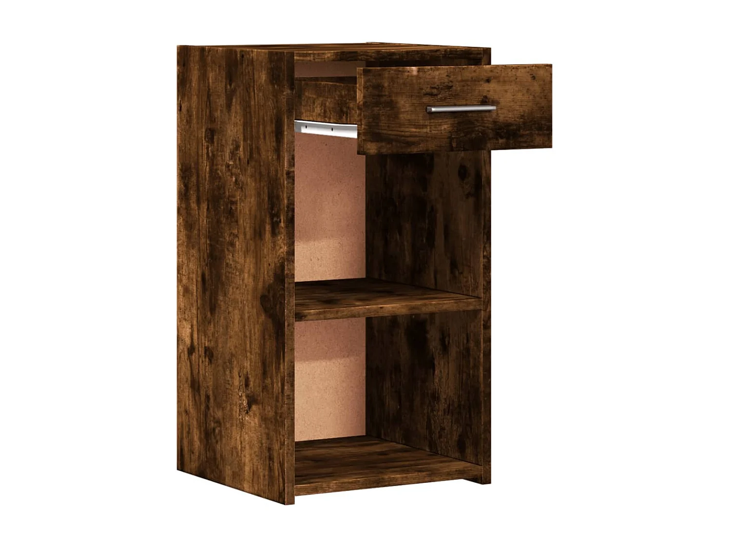 Mesita de noche | Mesilla de noche madera de ingeniería roble ahumado 35x34x65 cm