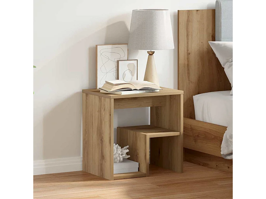Table de chevet-Table d'appoint chêne artisanal 40x30x40 cm bois d'ingénierie