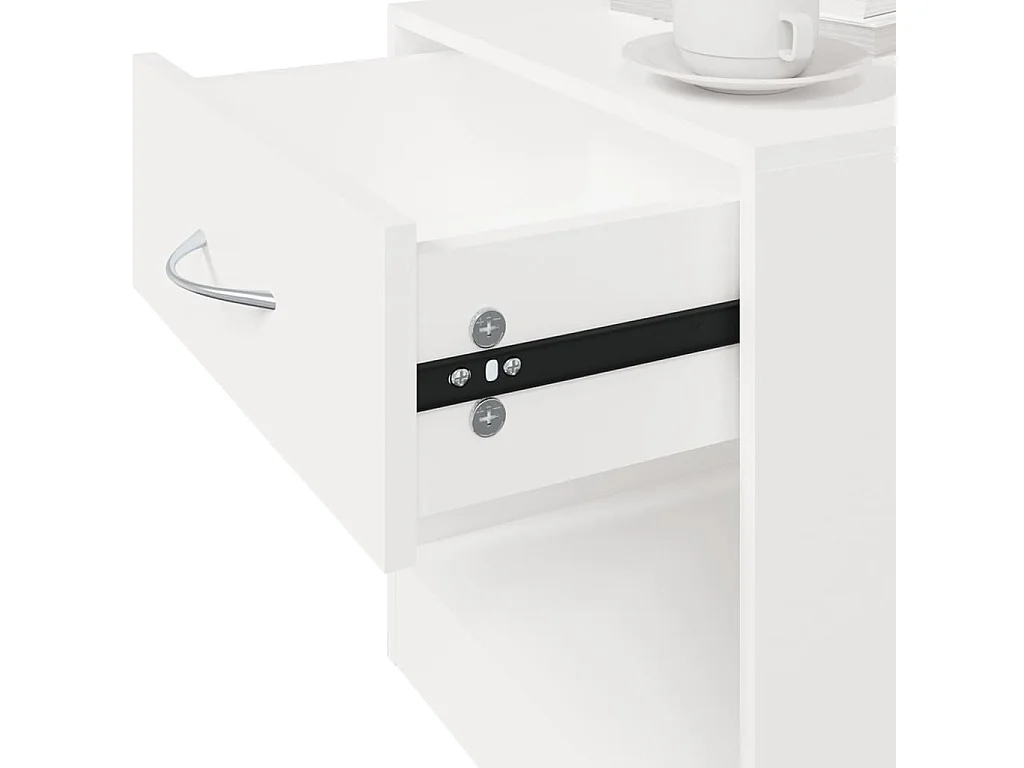 Nachttisch-Beistelltisch-Nachttischkommode 2 Stk. mit Schublade Weiß SHL81451