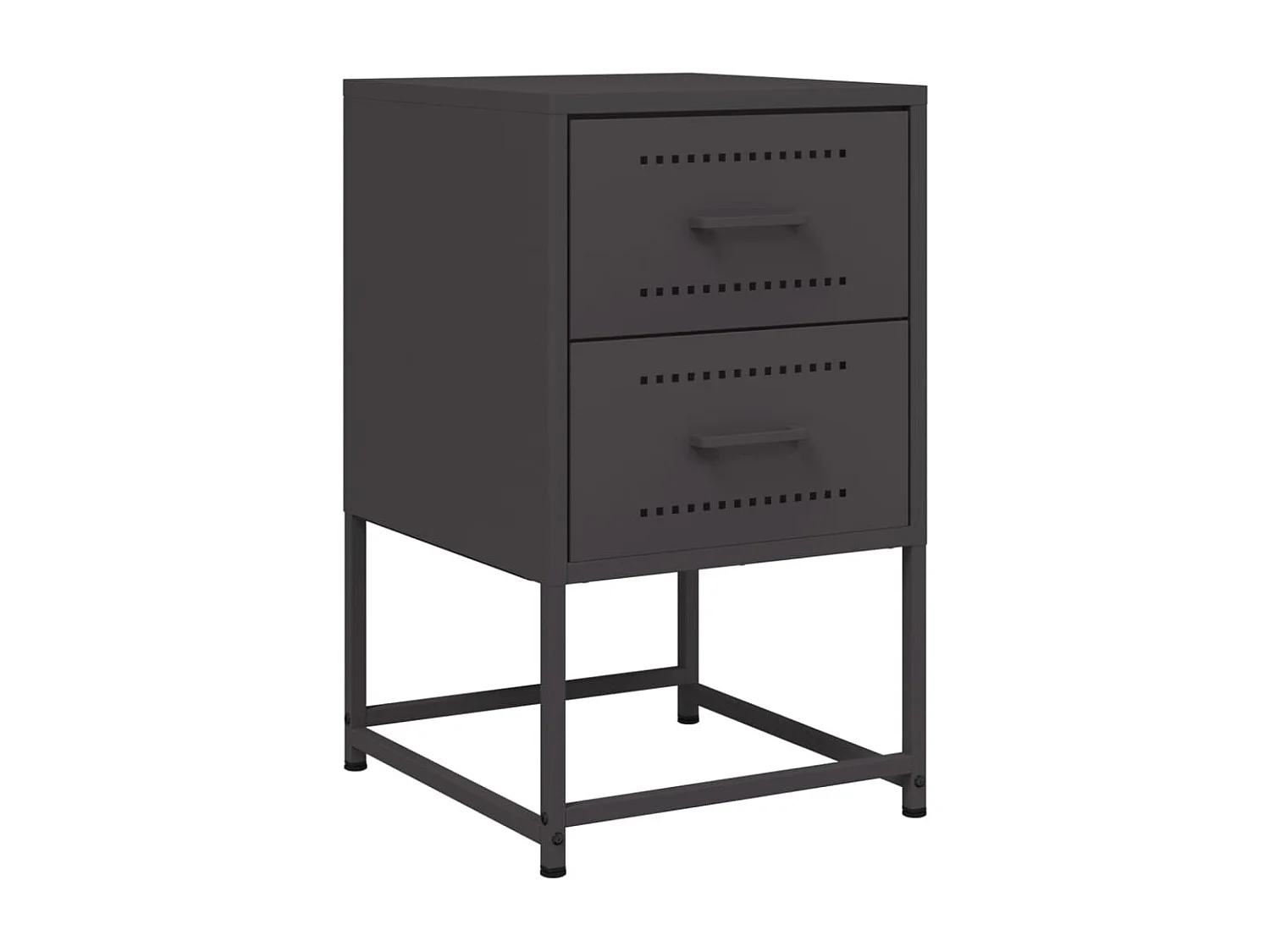 Nachttisch-Beistelltisch-Nachtschrank Schwarz 36x39x60,5 cm Stahl SHL86134