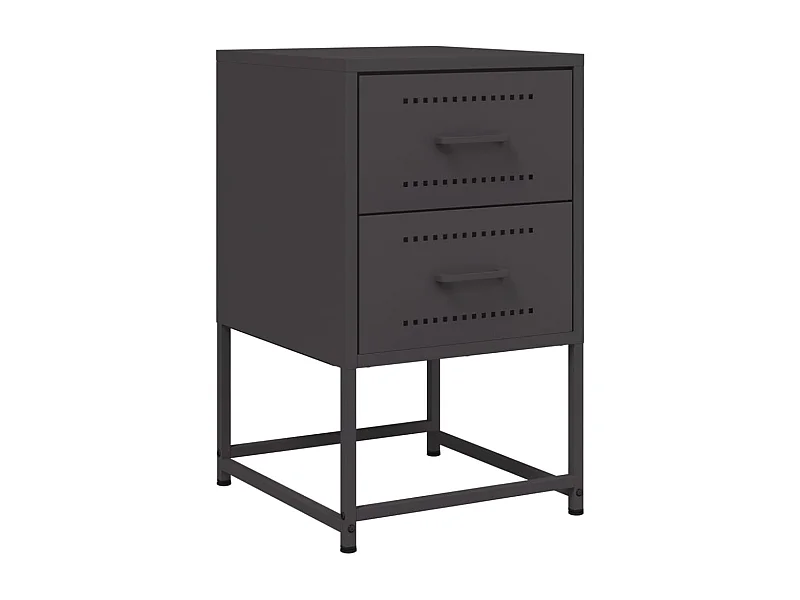 Nachttisch-Beistelltisch-Nachtschrank Schwarz 36x39x60,5 cm Stahl SHL86134