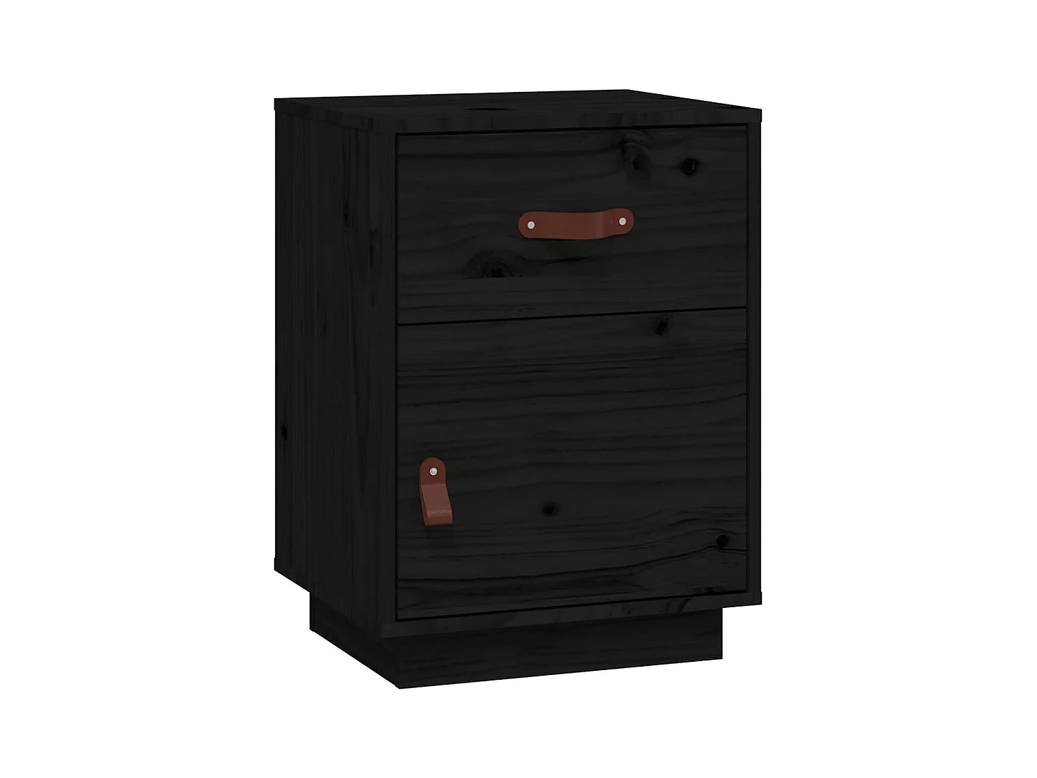 Mesitas de noche | Mesilla de noche 2 uds madera maciza de pino negro 40x34x55 cm