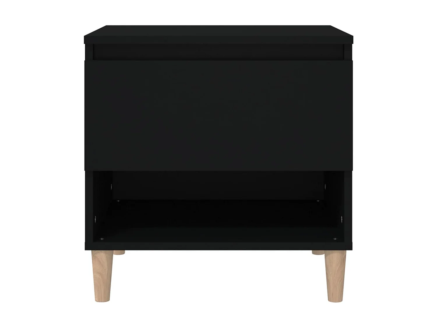 Nachttisch 2er Set-Beistelltisch-Nachttischkommode Schwarz 50x46x50 cm Holzwerkstoff SHL65979