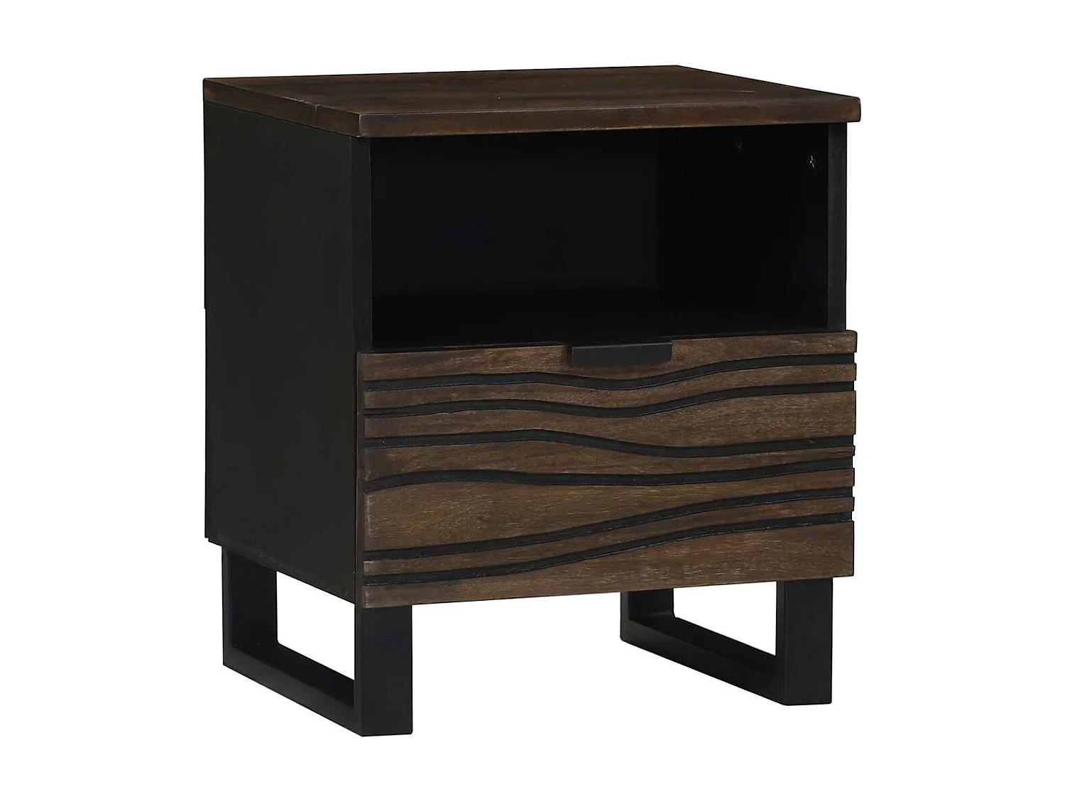 Mesita de Noche | Armario de Noche Nogal 40x33x46 cm madera maciza de mango