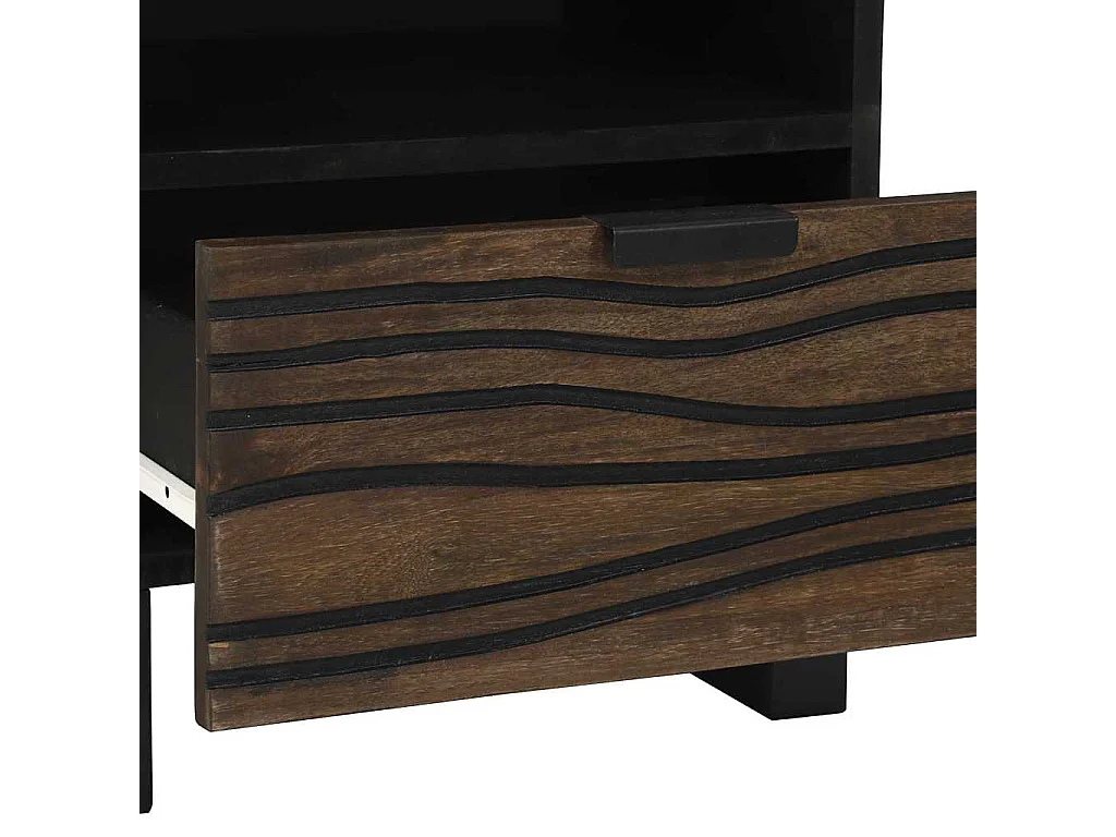 Mesita de Noche | Armario de Noche Nogal 40x33x46 cm madera maciza de mango