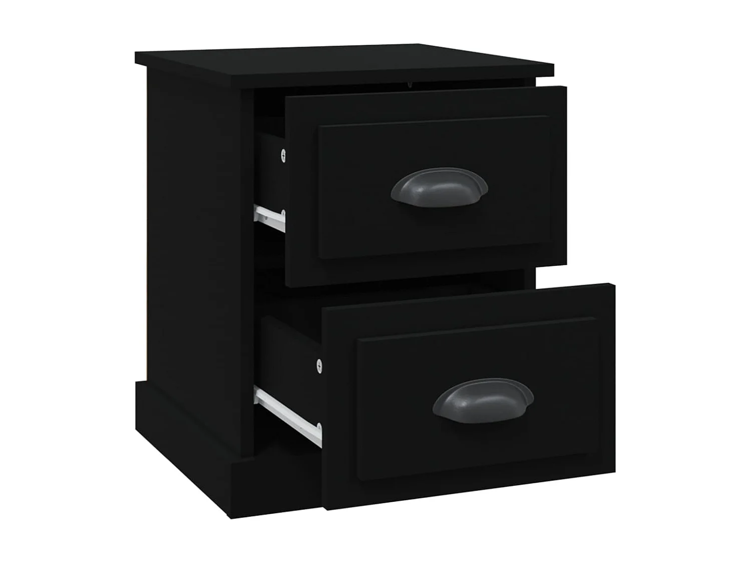 Mesitas de noche | Mesilla de noche 2 uds madera contrachapada negro 39x39x47,5 cm