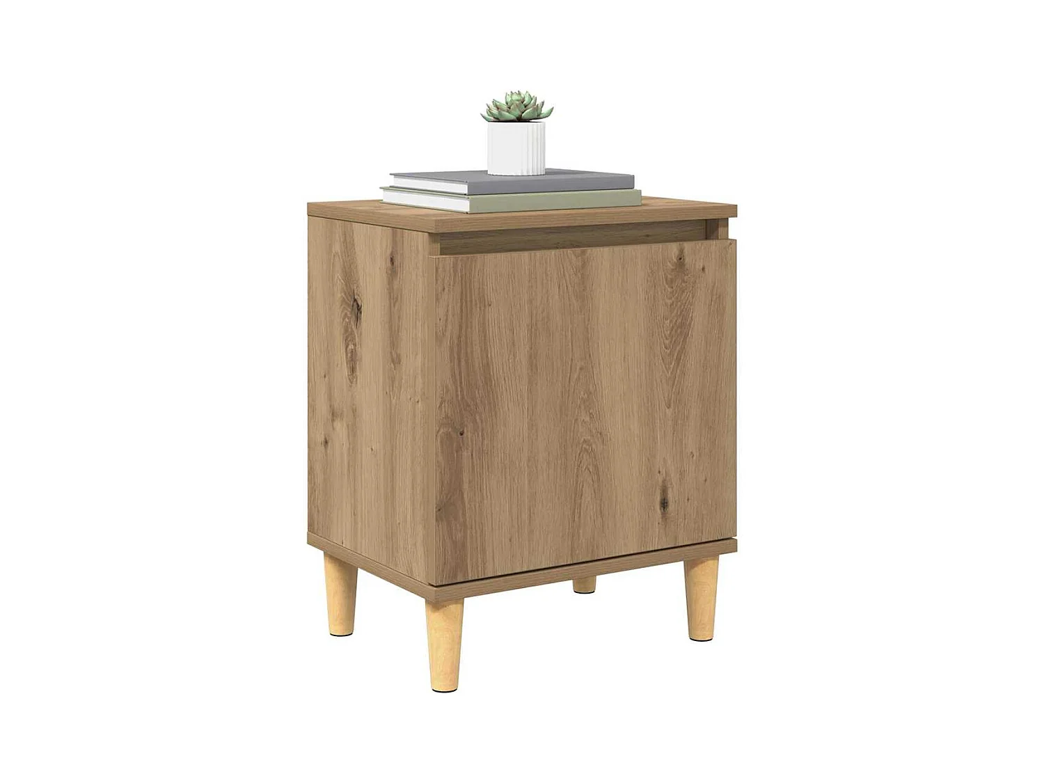 Mesita de Noche | Armario de Noche | Mesa auxiliar Roble artisan 40x30x50 cm