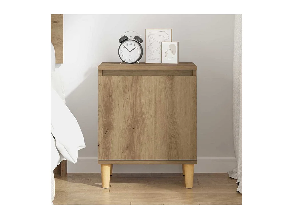 Mesita de Noche | Armario de Noche | Mesa auxiliar Roble artisan 40x30x50 cm